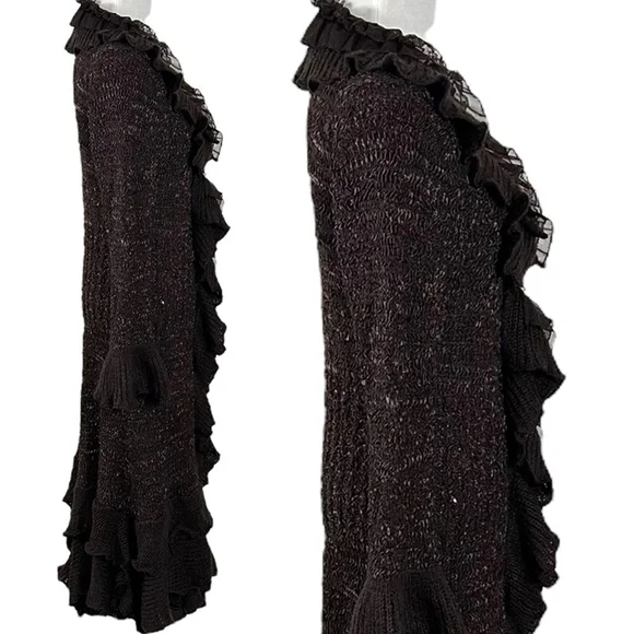 Pretty Angel Chocolate Ruffled Long Sleeve Dress - Picture 4 of 5